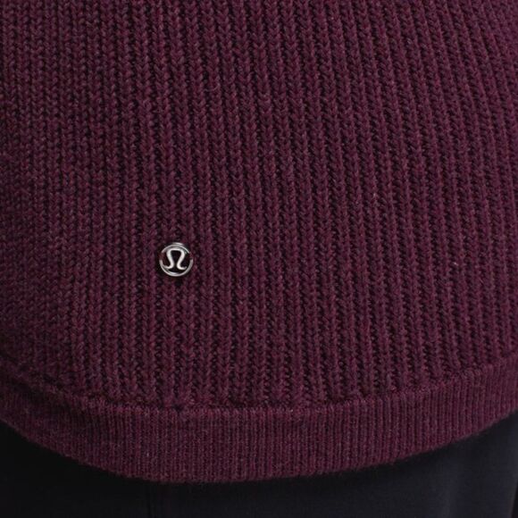 Lululemon The Sweater The Better Heathered Bordeaux Drama Knit Pullover 8 NWOT - Picture 7 of 16